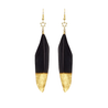 Rael Cohen Black And Gold Feather Earrings Earth Sign Inspired 