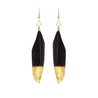 Rael Cohen Black And Gold Feather Earrings Fire Sign Inspired 