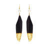 Rael Cohen Black And Gold Feather Earrings Water Sign Inspired 