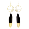Rael Cohen Art Deco Black And Gold Feather Earrings