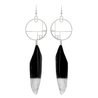 Rael Cohen Art Deco Black And Silver Feather Earrings