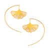 Rael Cohen Nature Inspired Ginkgo Leaf Earrings In Gold