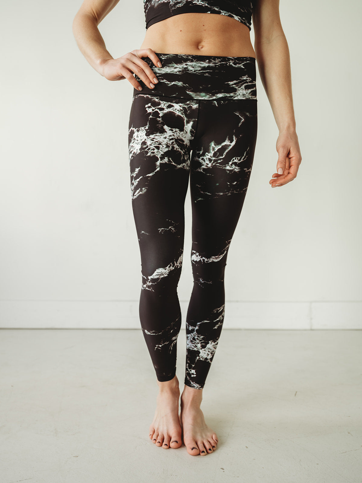 Black Marble Yoga Pants