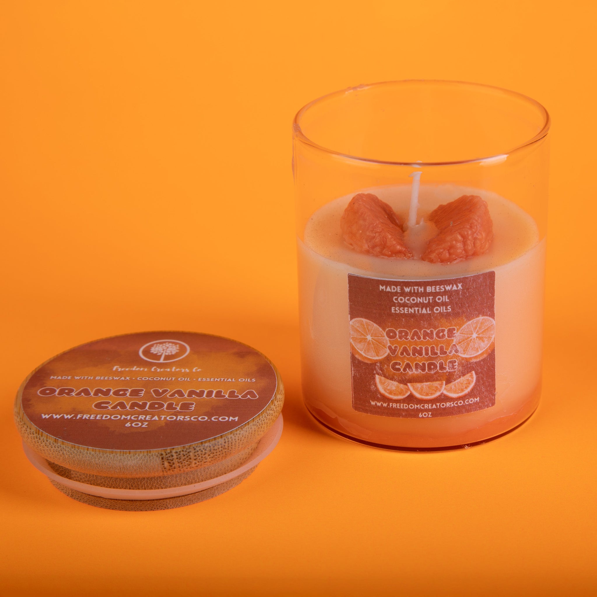 Orange and Vanilla Toxin-Free Beeswax Candle