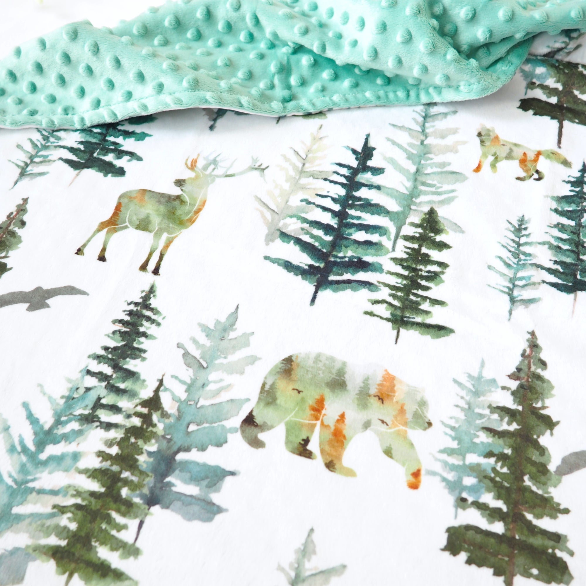 Adult Throw Minky Blanket - In The Woods (2 Sizes Available)