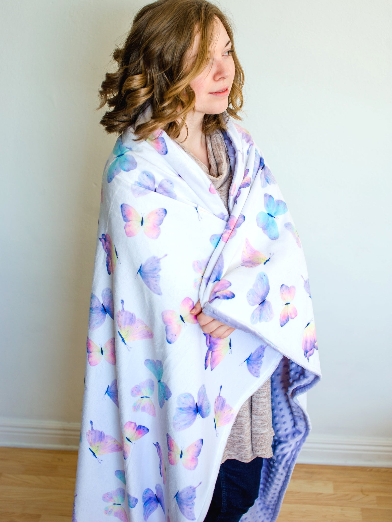 Adult Minky Throw Blanket - Butterfly ( 2 Sizes Available)